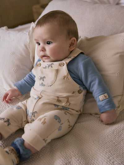 Mayoral Baby Boy Blue Animal Dungaree (1M-12M)