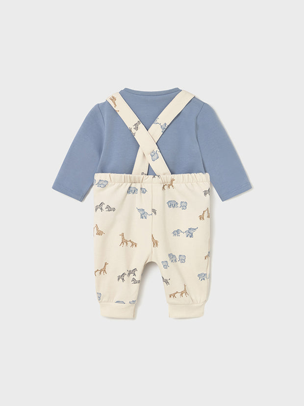Mayoral Baby Boy Blue Animal Dungaree (1M-12M)