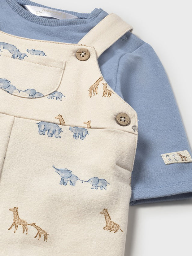 Mayoral Baby Boy Blue Animal Dungaree (1M-12M)