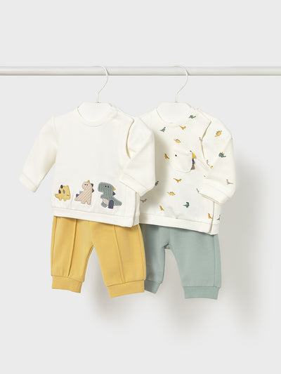 Mayoral Baby Boy 2 Pack Dino Outfit Sets (2M-18M) - Mustard