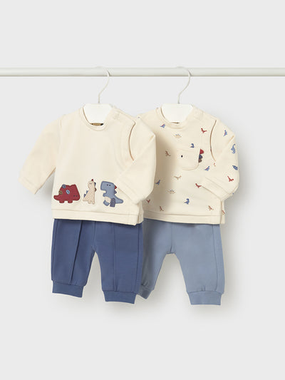 Mayoral Baby Boy 2 Pack Dino Outfit Sets (2M-18M) - Blues