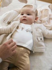 Mayoral Baby Boy Beige Car Outfit Set - 3 Piece (2M-18M)