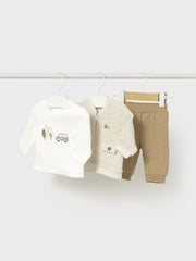 Mayoral Baby Boy Beige Car Outfit Set - 3 Piece (2M-18M)