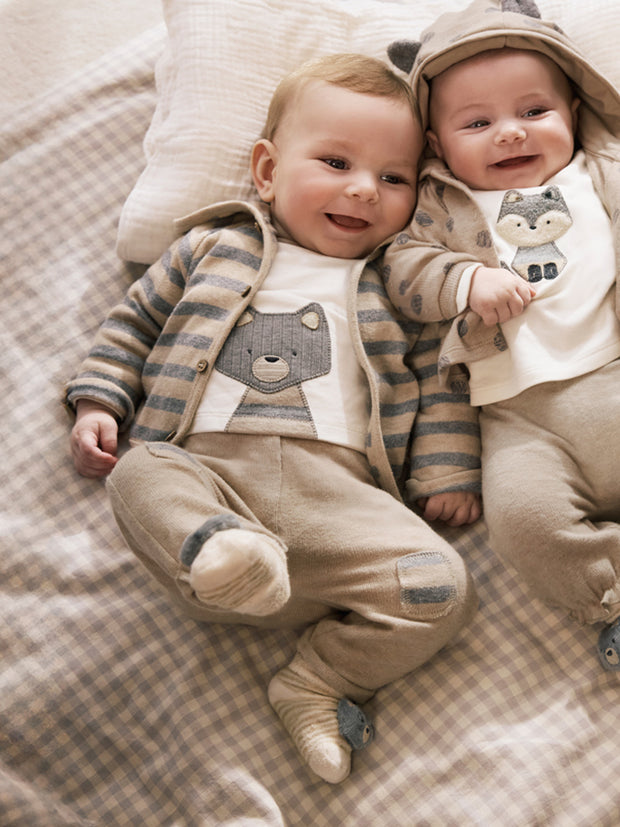 Mayoral Baby Boy Fox 3 Piece Outfit Set - Oat (2M-18M)