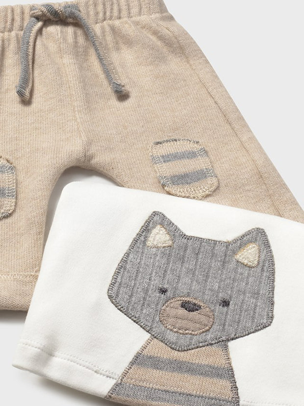 Mayoral Baby Boy Fox 3 Piece Outfit Set - Oat (2M-18M)