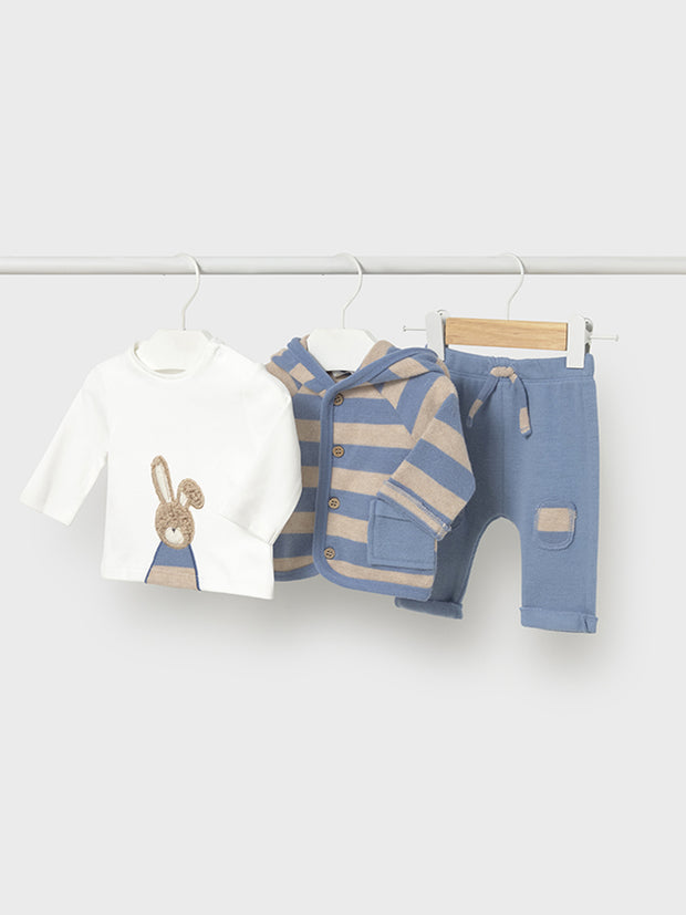 Mayoral Baby Boy 3 Piece Bunny Outfit Set (2M-18M)