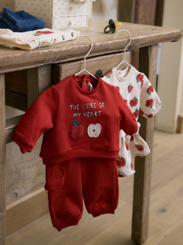 Mayoral Baby Girl Red Apple Outfit Set - 4 Piece (2M-12M)
