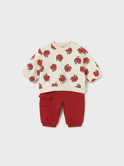 Mayoral Baby Girl Red Apple Outfit Set - 4 Piece (2M-12M)