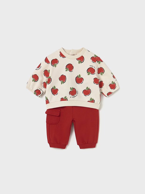 Mayoral Baby Girl Red Apple Outfit Set - 4 Piece (2M-12M)