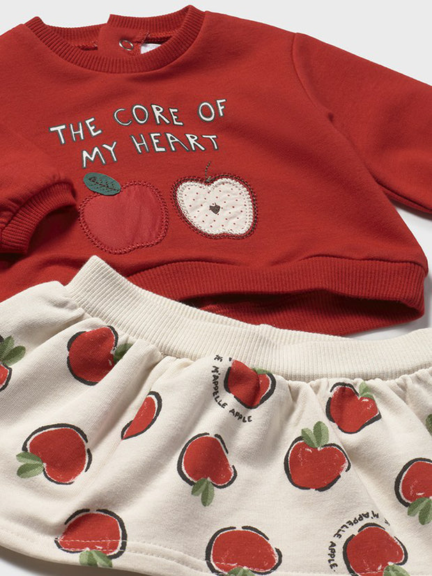 Mayoral Baby Girl Red Apple Outfit Set - 4 Piece (2M-12M)