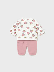 Mayoral Baby Girl Pink Apple Outfit Set - 4 Piece (2M-12M)