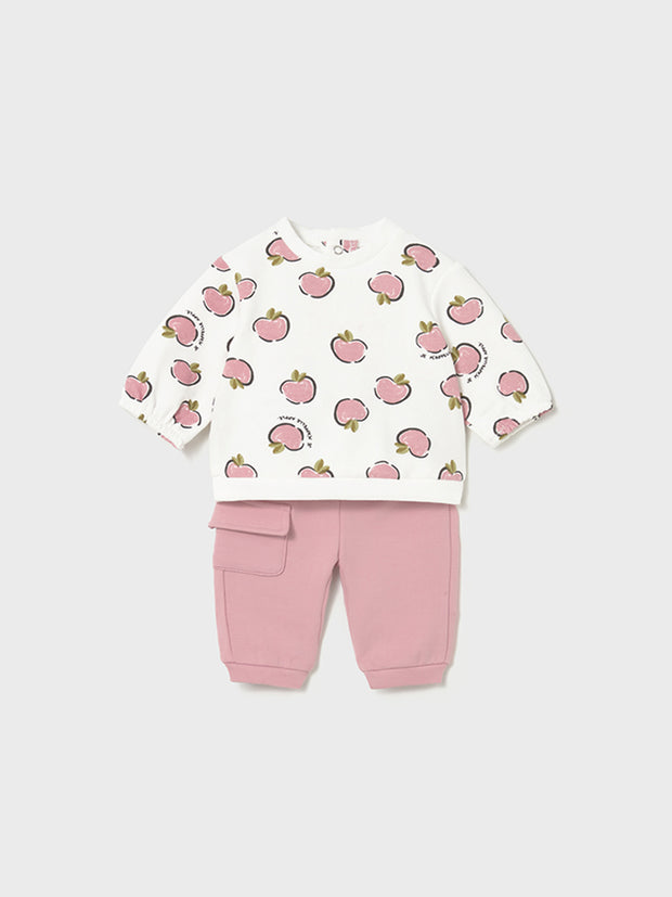 Mayoral Baby Girl Pink Apple Outfit Set - 4 Piece (2M-12M)