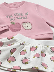 Mayoral Baby Girl Pink Apple Outfit Set - 4 Piece (2M-12M)