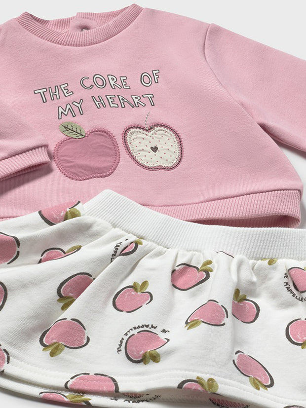Mayoral Baby Girl Pink Apple Outfit Set - 4 Piece (2M-12M)