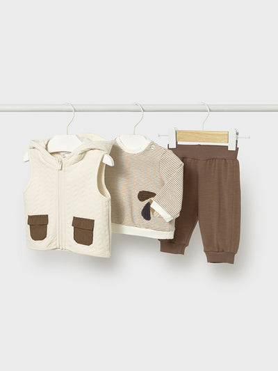 Mayoral Baby Boy Neutral Doggy Outfit Set - 3 Pieces (4M-18M)