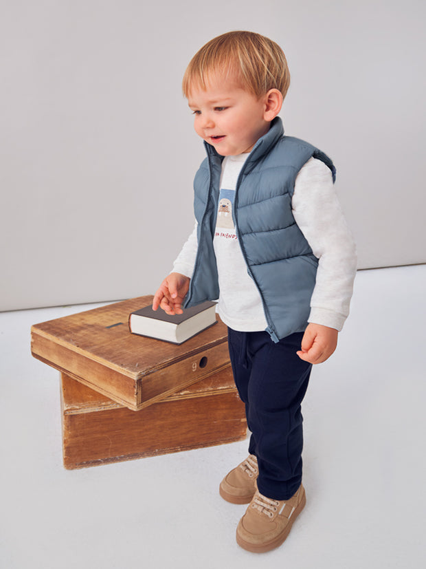 Mayoral Toddler Boy Blue Gilet Outfit Set (12M-4Y)