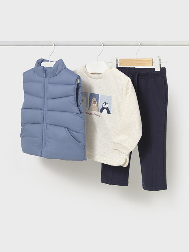 Mayoral Toddler Boy Blue Gilet Outfit Set (12M-4Y)
