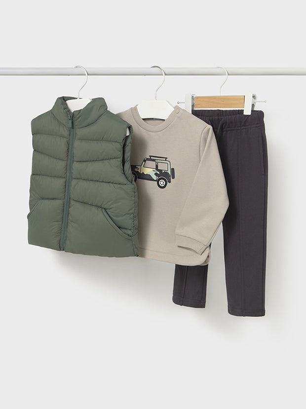 Mayoral Toddler Boy Green Gilet Outfit Set (12M-4Y)