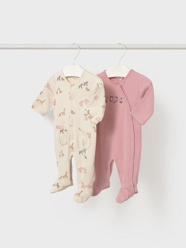 Mayoral Baby Girl Animal 2 Pack Babygrow (0M-9M)