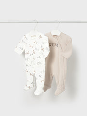 Mayoral Baby Girl Pink Animal 2 Pack Babygrow (0M-9M)