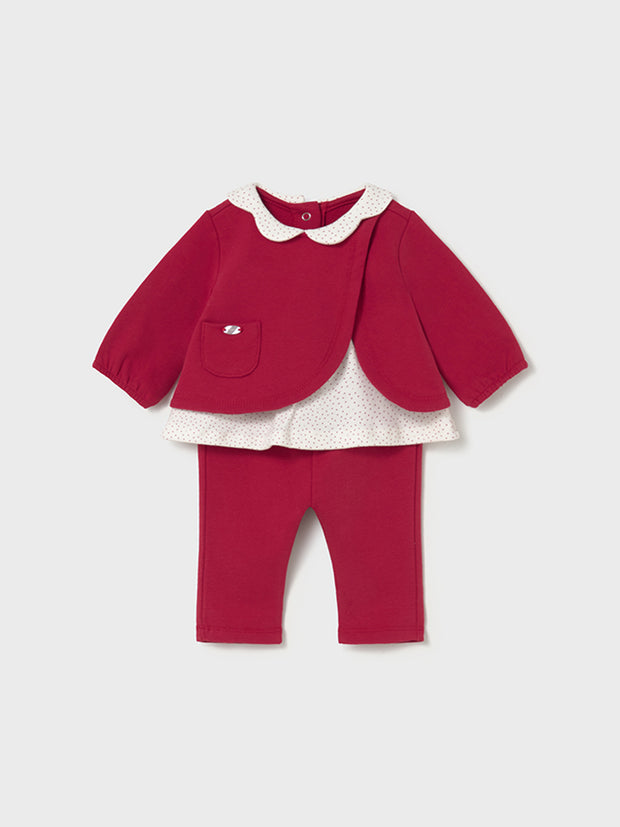 Mayoral Baby Girl Red Fleece Legging Set (0M-12M)