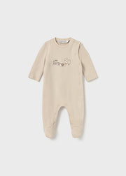 Mayoral Baby Boy Beige & White 2 Pack Babygrows (0M-6M)