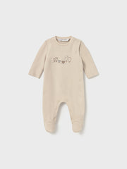 Mayoral Baby Boy Beige & White 2 Pack Babygrows (0M-6M)