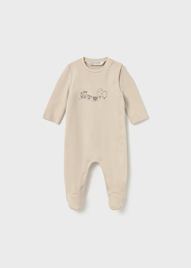 Mayoral Baby Boy Beige & White 2 Pack Babygrows (0M-6M)