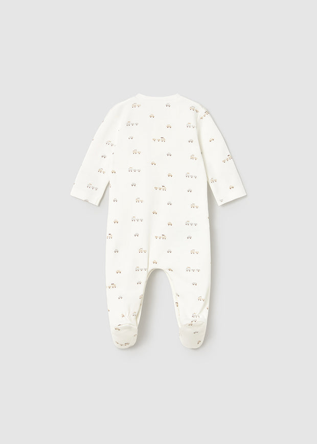 Mayoral Baby Boy Beige & White 2 Pack Babygrows (0M-6M)
