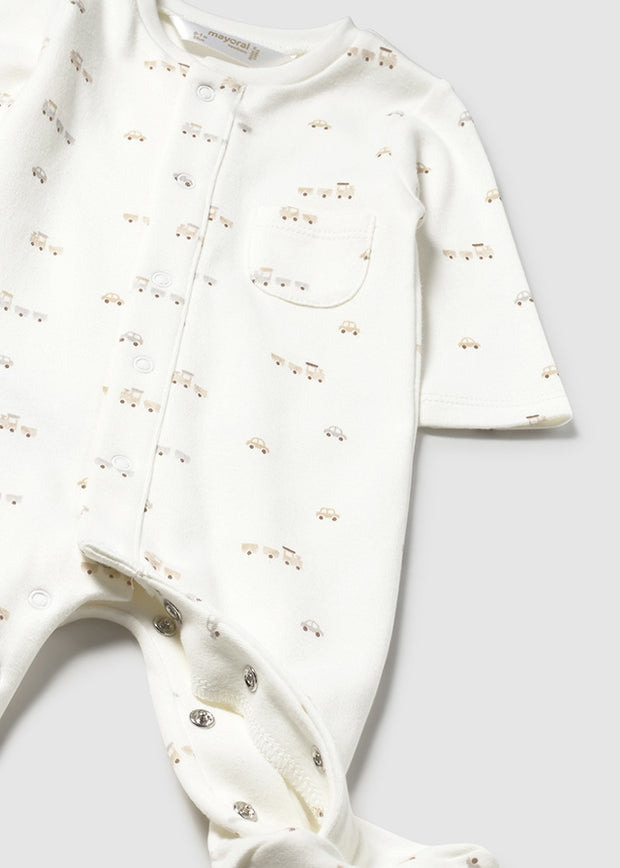 Mayoral Baby Boy Beige & White 2 Pack Babygrows (0M-6M)