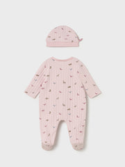 Mayoral Baby Girl Pink Dinosaur Babygrow & Hat Set (0M-9M)