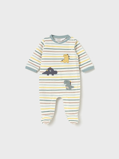 Mayoral Baby Boy Dinosaur Striped Babygrow (0M-6M)