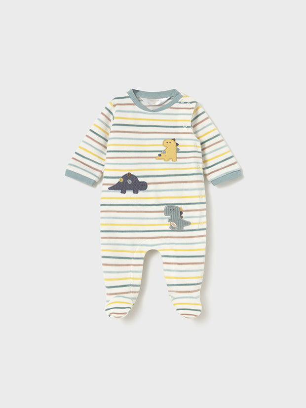 Mayoral Baby Boy Dinosaur Striped Babygrow (0M-6M)