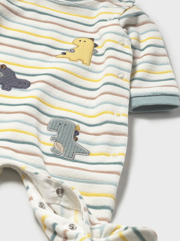 Mayoral Baby Boy Dinosaur Striped Babygrow (0M-6M)