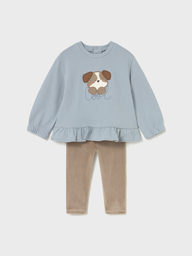 Mayoral Toddler Girl Blue Doggy Outfit Set (12M-4Y)