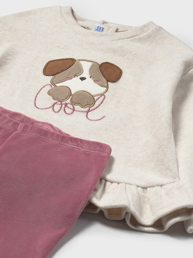 Mayoral Toddler Girl Pink Doggy Outfit Set (12M-4Y)