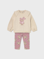 Mayoral Toddler Girl Beige Bear Jumper & Legging Set (12M-4Y)