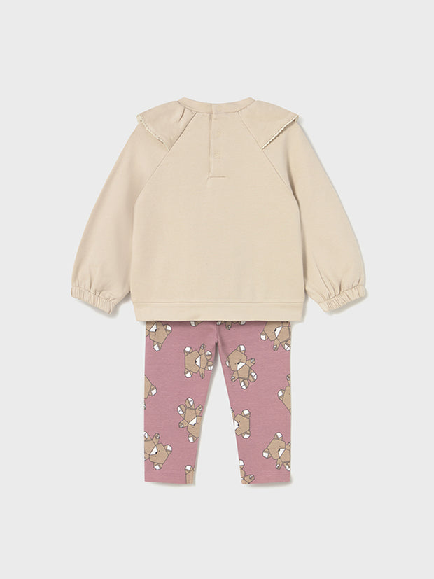 Mayoral Toddler Girl Beige Bear Jumper & Legging Set (12M-4Y)