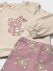 Mayoral Toddler Girl Beige Bear Jumper & Legging Set (12M-4Y)