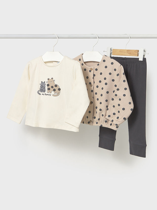 Mayoral Toddler Girl Beige Polka Dot Outfit Set (12M-4Y)