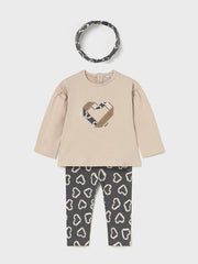 Mayoral Toddler Girl Black & Beige Heart Outfit Set (12M-4Y)