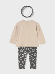 Mayoral Toddler Girl Black & Beige Heart Outfit Set (12M-4Y)