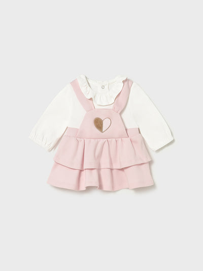 Mayoral Baby Girl Pink Heart Pinafore (2M-18M)