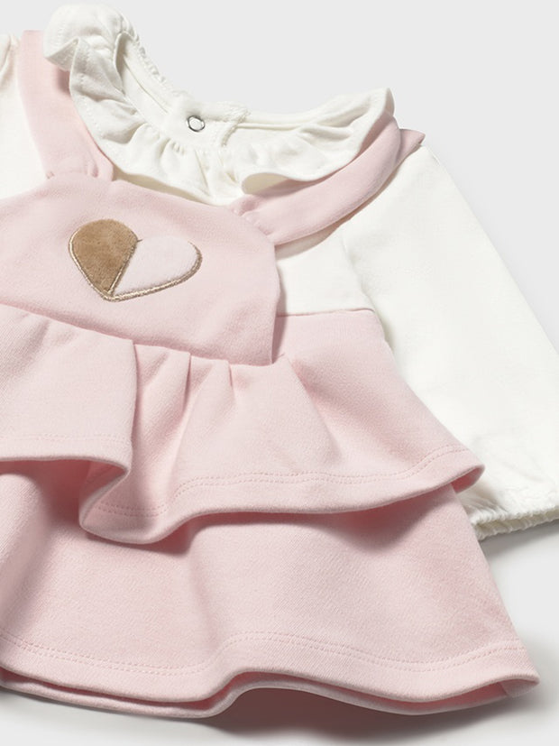 Mayoral Baby Girl Pink Heart Pinafore (2M-18M)