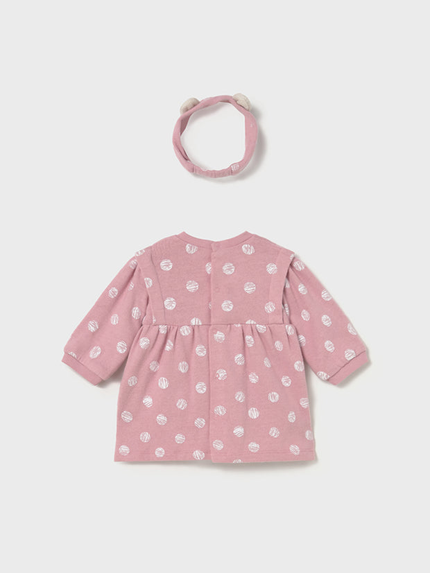 Mayoral Baby Girl Pink Polka Dot Dress & Headband (2M-18M)