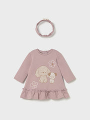 Mayoral Baby Girl Pink Animal Dress & Headband (2M-12M)