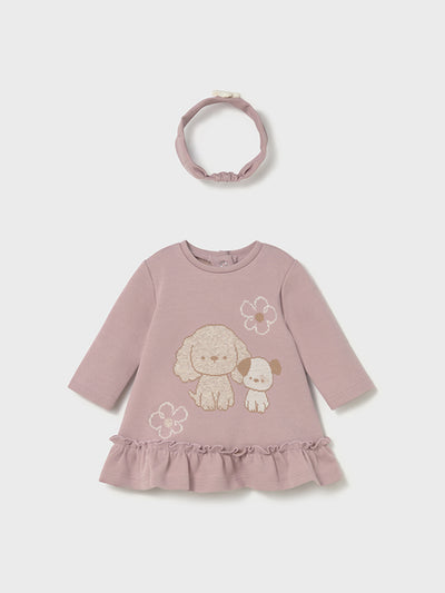 Mayoral Baby Girl Pink Animal Dress & Headband (2M-12M)
