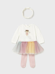 Mayoral Baby Girl Multi-Colour Fairy Romper Tutu & Headband (1M-18M)