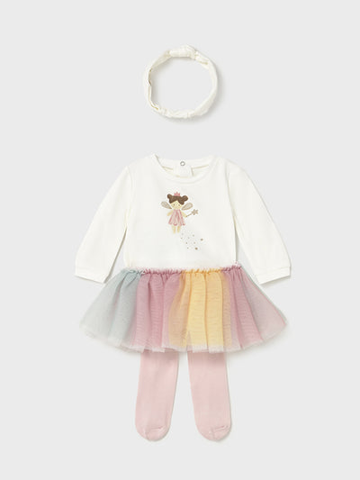 Mayoral Baby Girl Multi-Colour Fairy Romper Tutu & Headband (1M-18M)