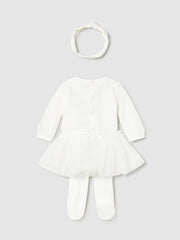 Mayoral Baby Girl White Fairy Romper Tutu & Headband (1M-18M)